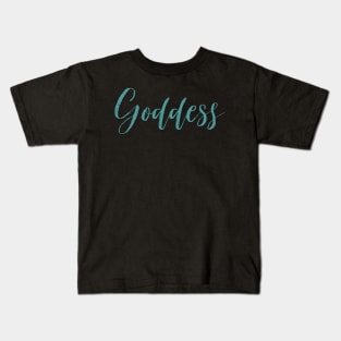 Goddess Teal Kids T-Shirt